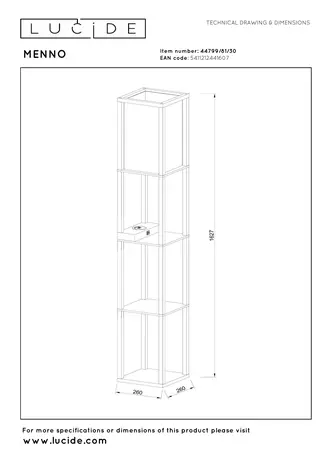 Lucide MENNO - Vloerlamp - 1xE27 - Met draadloze oplader - Zwart Lucide MENNO - Vloerlamp - 1xE27 - Met draadloze oplader - Zwart