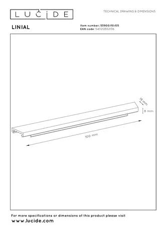 Lucide Premium LINIAL Afdekplaat/cover- 1-fase Railsysteem / Railverlichting - Smart - 48V - 10 CM - Champagne