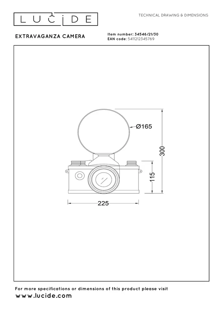 Lucide EXTRAVAGANZA CAMERA - Tafellamp - 1xE14 - Zwart Lucide EXTRAVAGANZA CAMERA - Tafellamp - 1xE14 - Zwart