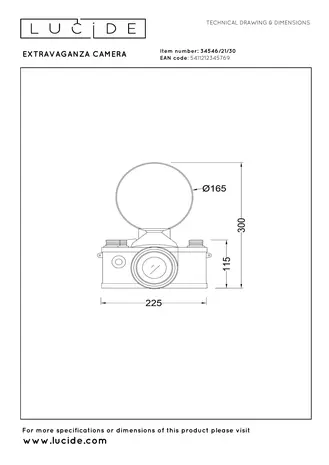 Lucide EXTRAVAGANZA CAMERA - Tafellamp - 1xE14 - Zwart Lucide EXTRAVAGANZA CAMERA - Tafellamp - 1xE14 - Zwart