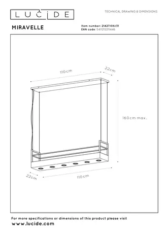 Lucide MIRAVELLE - Hanglamp - 6xGU10 - Wit