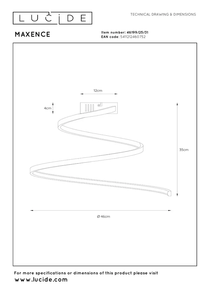 Lucide MAXENCE - Plafonnière - Ø 46 cm - LED 3 StepDim - 1x24W 3000K - Wit Lucide MAXENCE - Plafonnière - Ø 46 cm - LED 3 StepDim - 1x24W 3000K - Wit