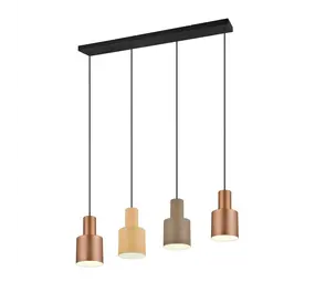 Trio Leuchten Hanglamp Agudo 4 lichts L 80 cm zwart Trio Leuchten Hanglamp Agudo 4 lichts L 80 cm zwart