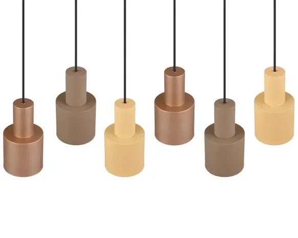 Trio Leuchten Hanglamp Agudo 6 lichts L 85 cm zwart