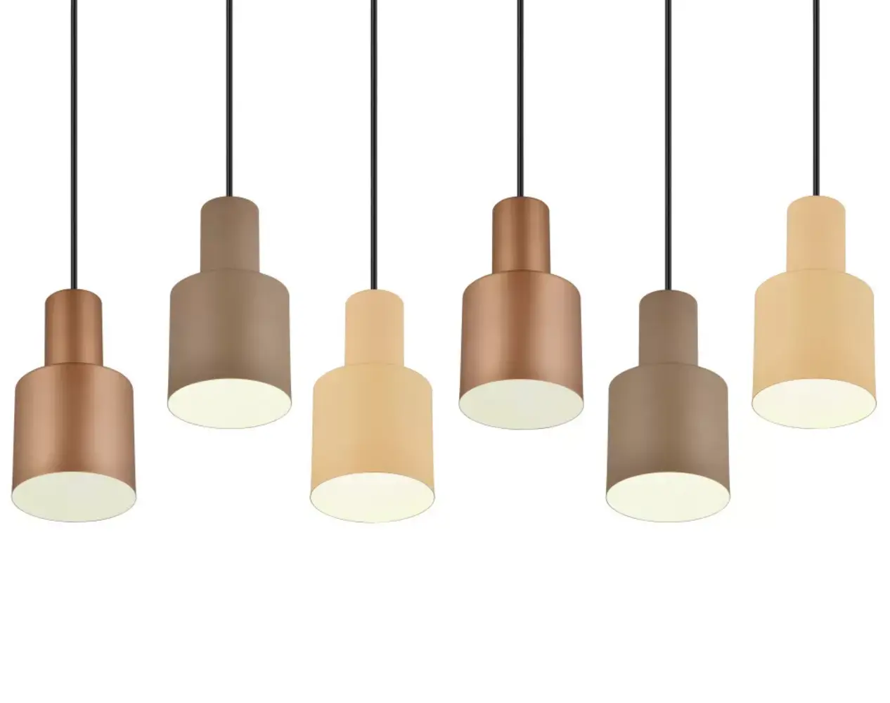 Trio Leuchten Hanglamp Agudo 6 lichts L 85 cm zwart