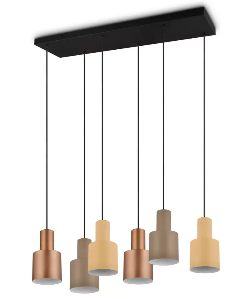 Trio Leuchten Hanglamp Agudo 6 lichts L 85 cm zwart