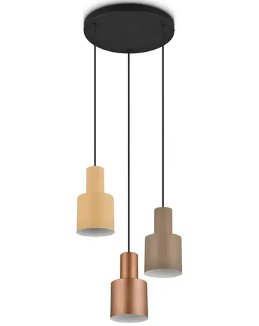 Trio Leuchten Hanglamp Agudo 3 lichts Ø 30 cm zwart
