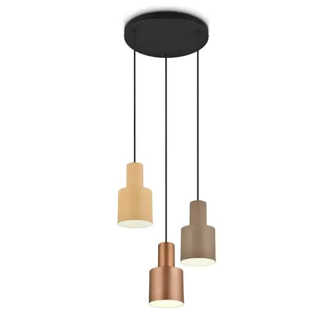 Trio Leuchten Hanglamp Agudo 3 lichts Ø 30 cm zwart