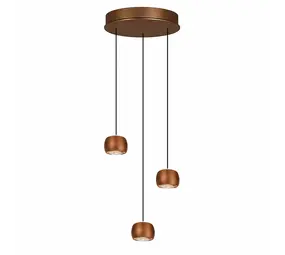 Freelight Hanglamp Cosmo 3 lichts Ø 35 cm comfortlift brons goud