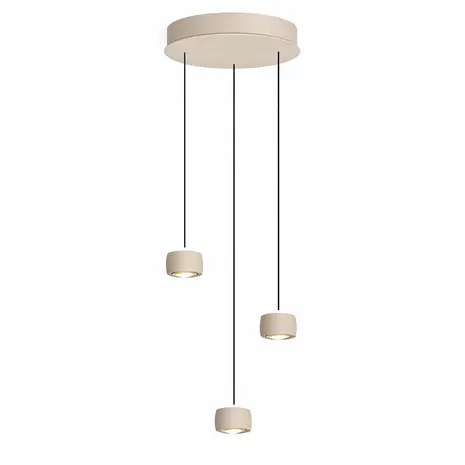 Freelight Hanglamp Cosmo 3 lichts Ø 35 cm comfortlift beige