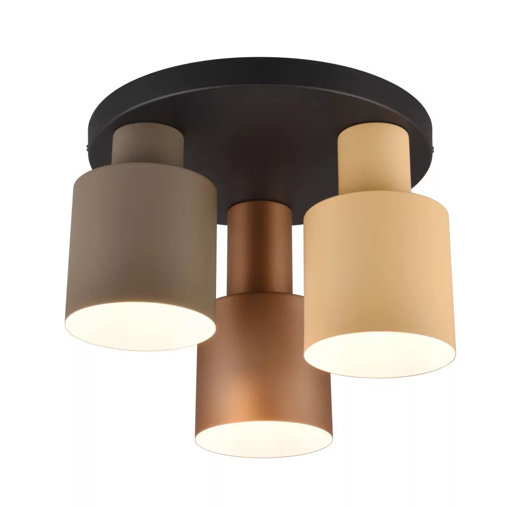 Trio Leuchten Plafondlamp Agudo 3 lichts Ø 30 cm zwart