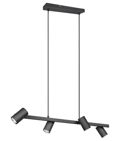 Trio Leuchten Hanglamp Marley 4 lichts L 80 cm zwart Trio Leuchten Hanglamp Marley 4 lichts L 80 cm zwart