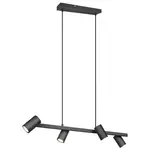 Trio Leuchten Hanglamp Marley 4 lichts L 80 cm zwart