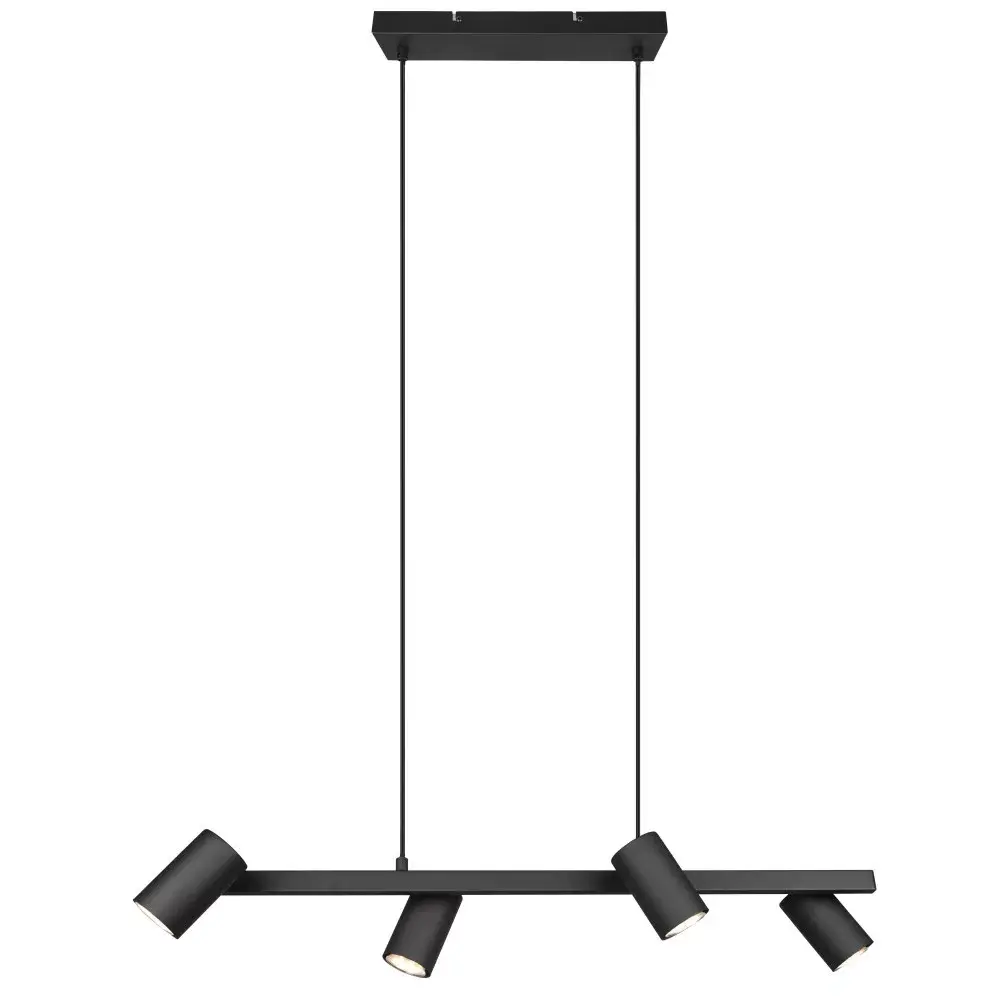 Trio Leuchten Hanglamp Marley 4 lichts L 80 cm zwart Trio Leuchten Hanglamp Marley 4 lichts L 80 cm zwart
