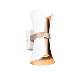 Trio Leuchten Wandlamp Coat H 21 cm wit goud Trio Leuchten Wandlamp Coat H 21 cm wit goud