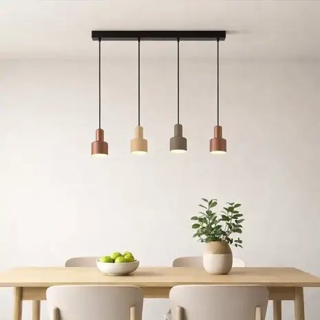 Trio Leuchten Hanglamp Agudo 4 lichts L 80 cm zwart Trio Leuchten Hanglamp Agudo 4 lichts L 80 cm zwart