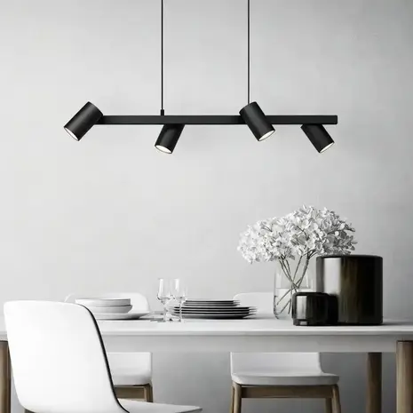 Trio Leuchten Hanglamp Marley 4 lichts L 80 cm zwart Trio Leuchten Hanglamp Marley 4 lichts L 80 cm zwart