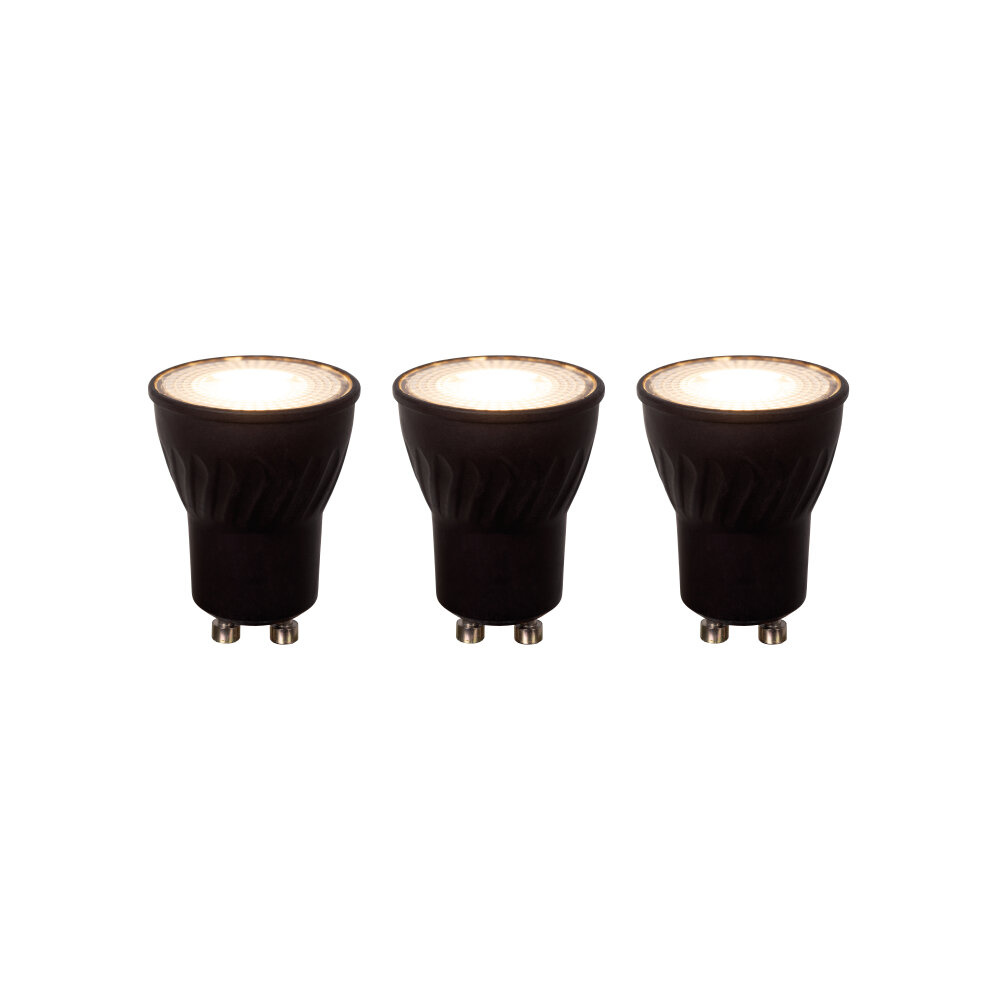 Lucide MR11 * 3 - Led lamp - Ø 3,5 cm - LED Dimb. - GU10 (MR11) - 3x3,8W 2700K - Zwart - Set van 3