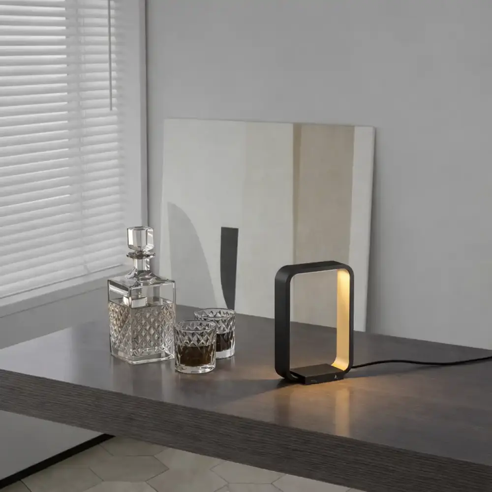 Artdelight Tafellamp Modesto H 20 cm zwart goud