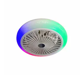 CristalRecord Plafondventilator Iris met speaker Ø 44 cm RGB wit