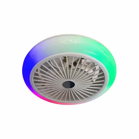 CristalRecord Plafondventilator Iris met speaker Ø 44 cm RGB wit