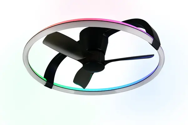 Trio Leuchten Plafondventilator Stockholm RGB WIFI  Ø 74 cm zwart