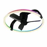 Trio Leuchten Plafondventilator Stockholm RGB WIFI  Ø 74 cm zwart
