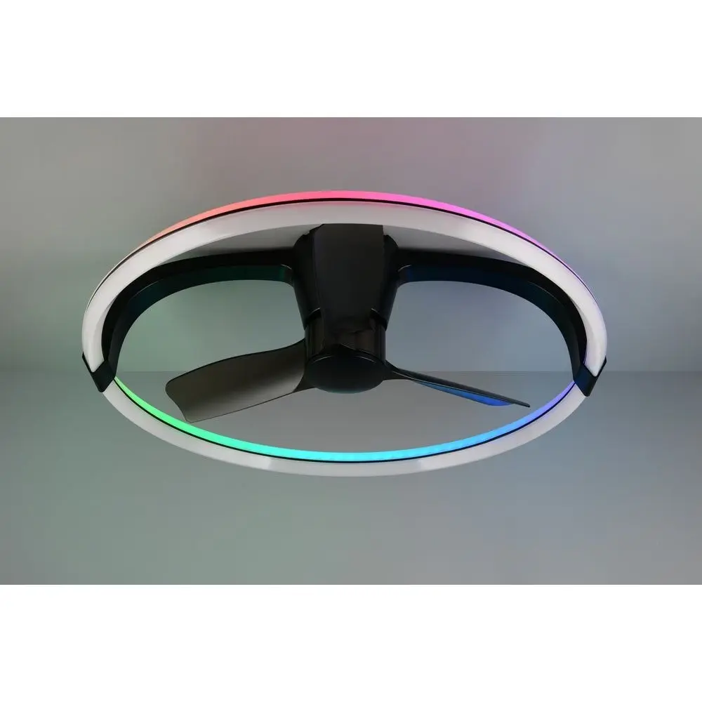 Trio Leuchten Plafondventilator Stockholm RGB WIFI  Ø 74 cm zwart
