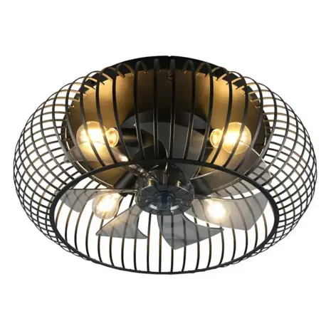 Trio Leuchten Plafondventilator Johanna Ø 61 cm zwart