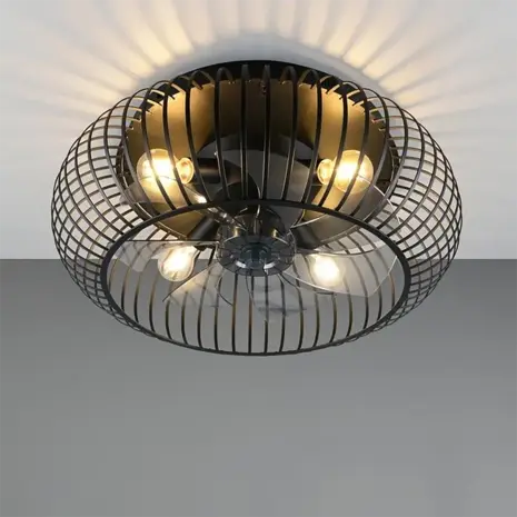 Trio Leuchten Plafondventilator Johanna Ø 61 cm zwart