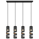 Trio Leuchten Hanglamp Stream 4 lichts L 80 cm zwart