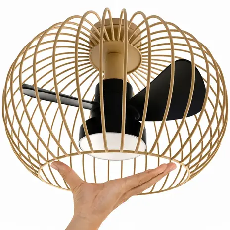 Ylumen Plafondventilator Wire Ø 40 cm beige zwart