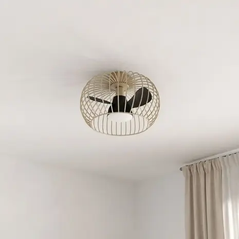 Ylumen Plafondventilator Wire Ø 40 cm beige zwart