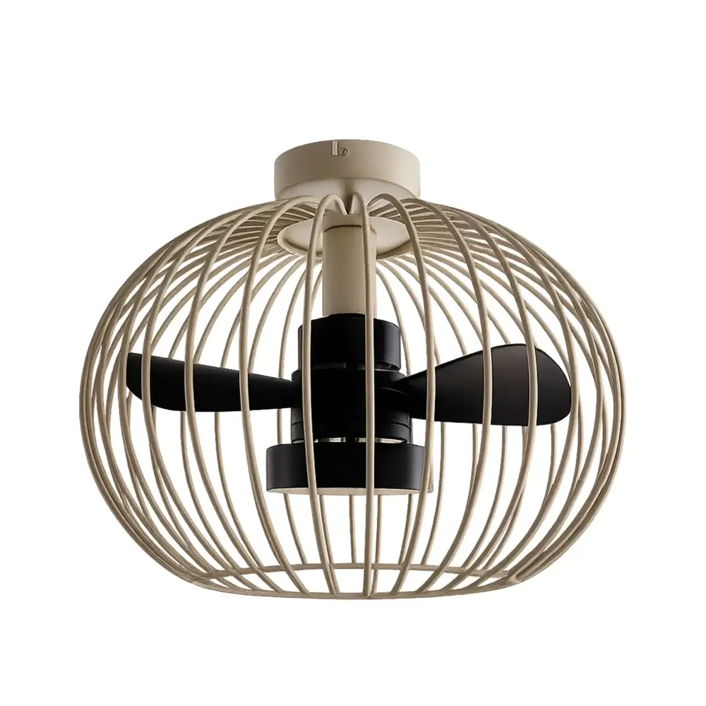 Ylumen Plafondventilator Wire Ø 40 cm beige zwart