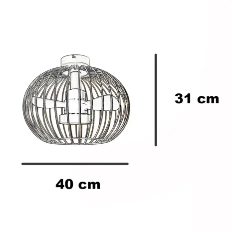 Ylumen Plafondventilator Wire Ø 40 cm beige zwart