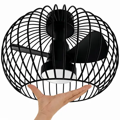 Ylumen Plafondventilator Wire Ø 40 cm zwart