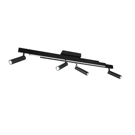 Trio Leuchten Plafondlamp Zeno 4 lichts L 85 - 133 cm zwart
