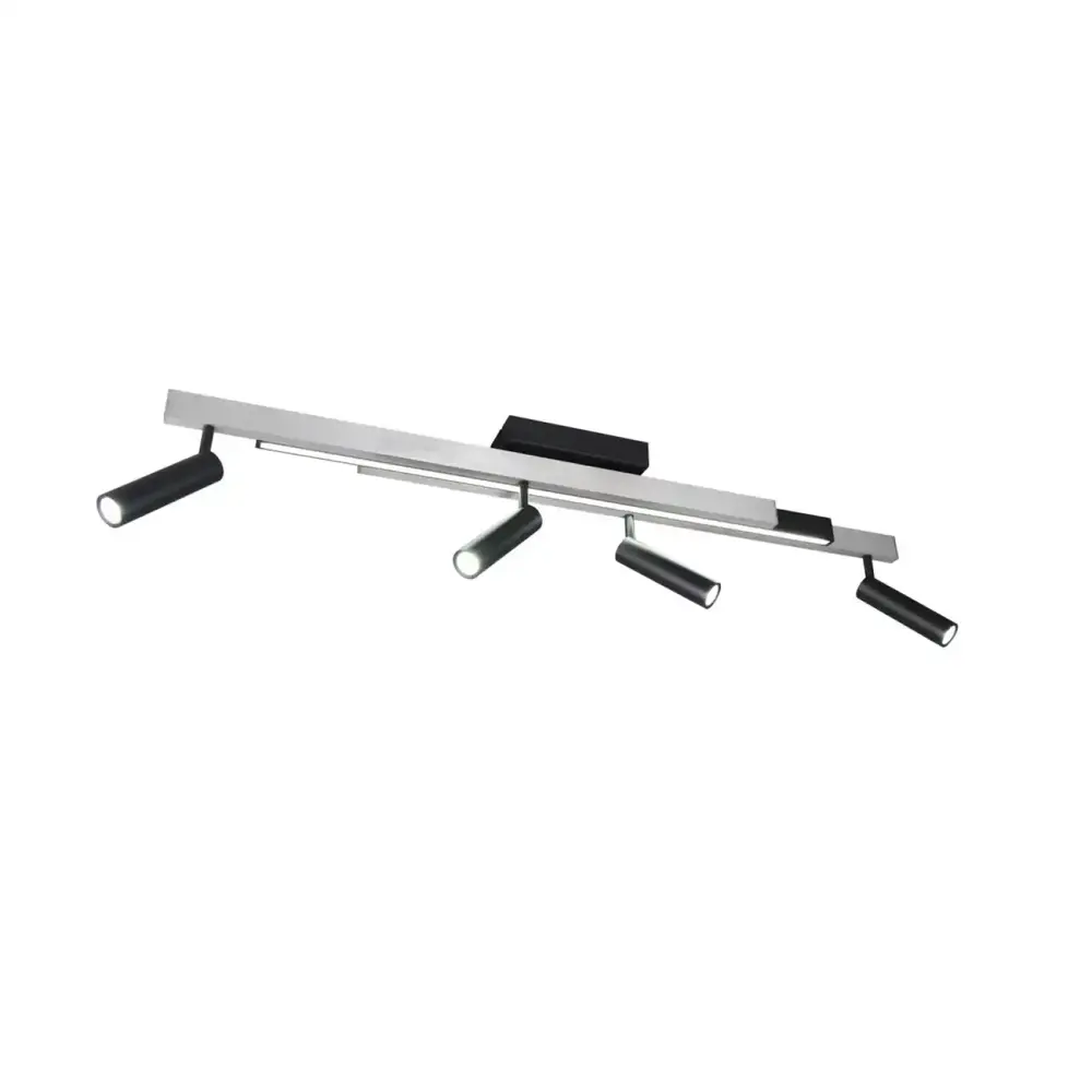 Trio Leuchten Plafondlamp Zeno 4 lichts L 85 - 133 cm aluminium