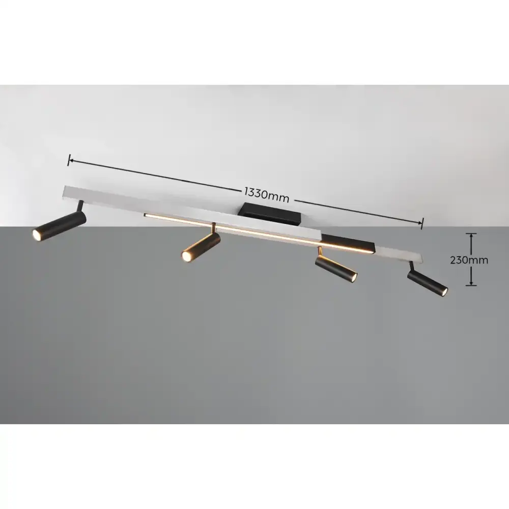 Trio Leuchten Plafondlamp Zeno 4 lichts L 85 - 133 cm aluminium