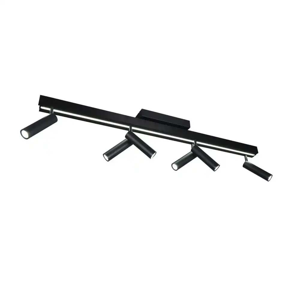 Trio Leuchten Plafondlamp Zeno 6 lichts L 112 - 180 cm zwart