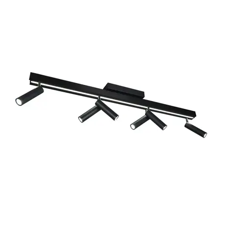 Trio Leuchten Plafondlamp Zeno 6 lichts L 112 - 180 cm zwart