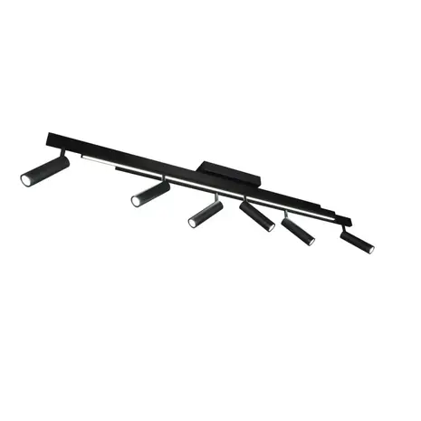 Trio Leuchten Plafondlamp Zeno 6 lichts L 112 - 180 cm zwart