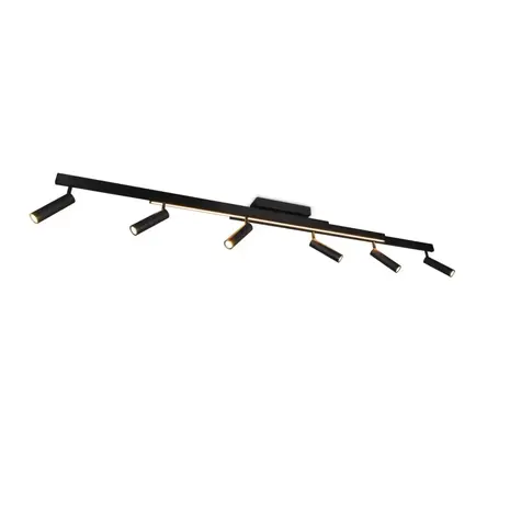 Trio Leuchten Plafondlamp Zeno 6 lichts L 112 - 180 cm zwart