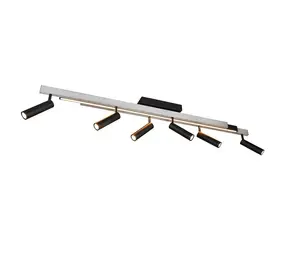 Trio Leuchten Plafondlamp Zeno 6 lichts L 112 - 180 cm aluminium