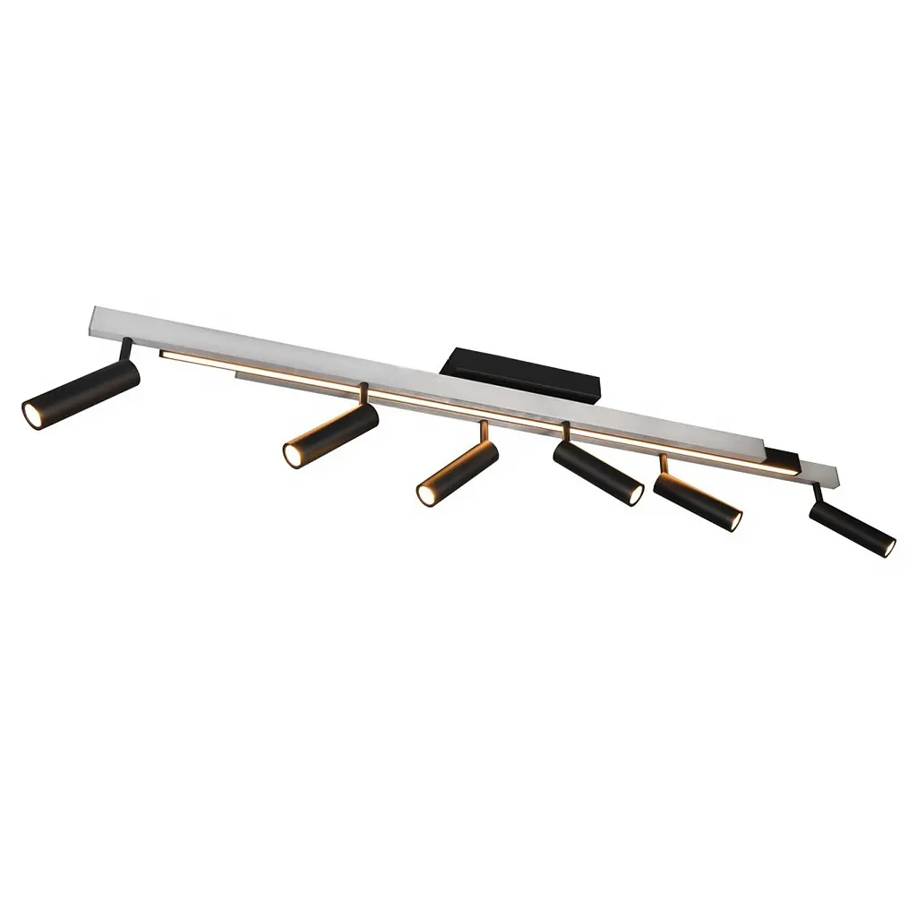 Trio Leuchten Plafondlamp Zeno 6 lichts L 112 - 180 cm aluminium