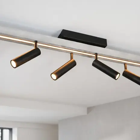 Trio Leuchten Plafondlamp Zeno 6 lichts L 112 - 180 cm aluminium