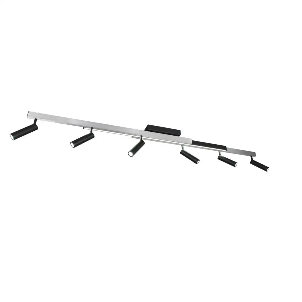 Trio Leuchten Plafondlamp Zeno 6 lichts L 112 - 180 cm aluminium