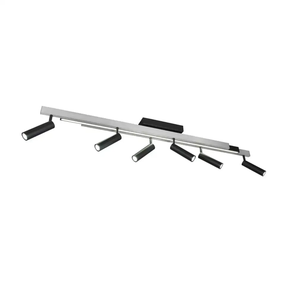 Trio Leuchten Plafondlamp Zeno 6 lichts L 112 - 180 cm aluminium