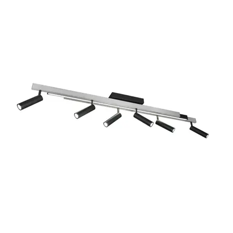 Trio Leuchten Plafondlamp Zeno 6 lichts L 112 - 180 cm aluminium