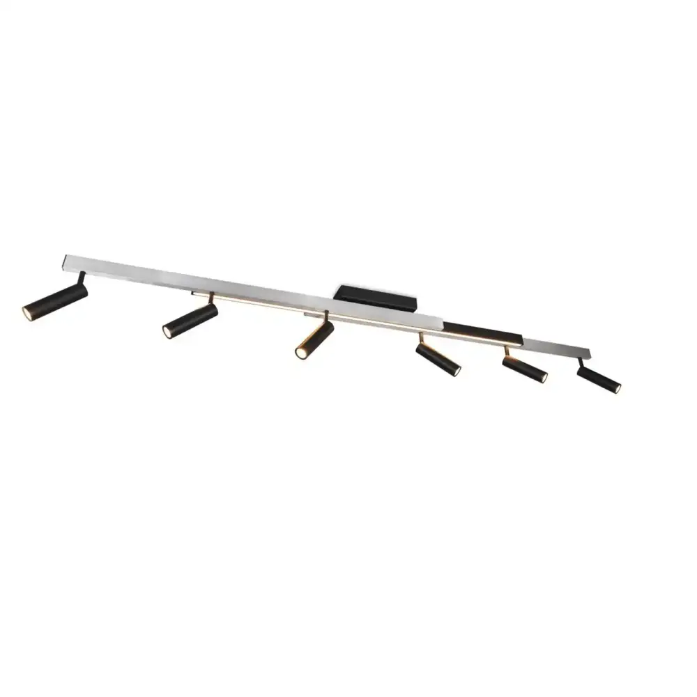 Trio Leuchten Plafondlamp Zeno 6 lichts L 112 - 180 cm aluminium